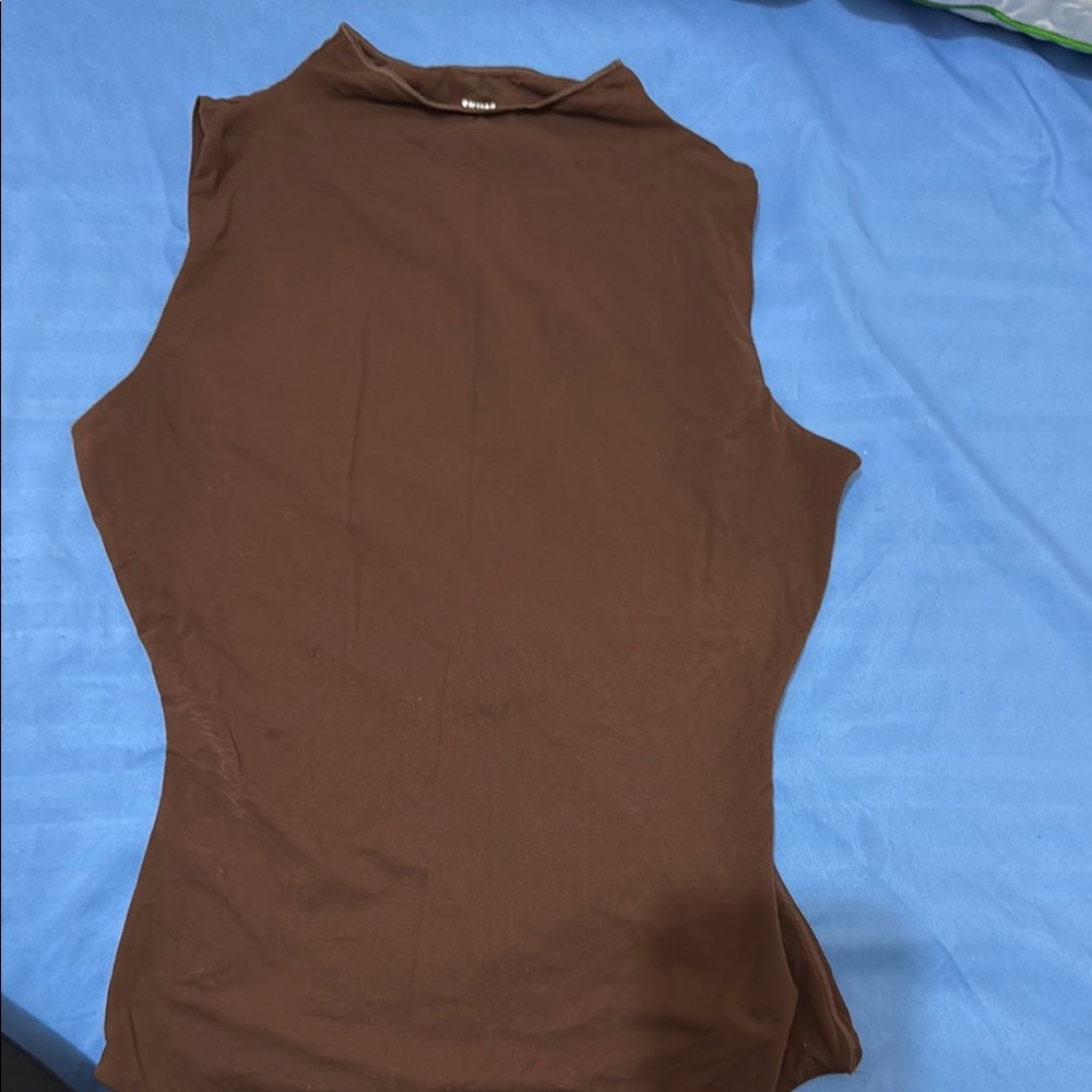 SKIMS Brown Sleeveless Fitted Bodysuit